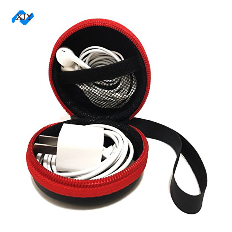 Mini Earphone Portable Eva Waterproof Bag With Netting Pocket